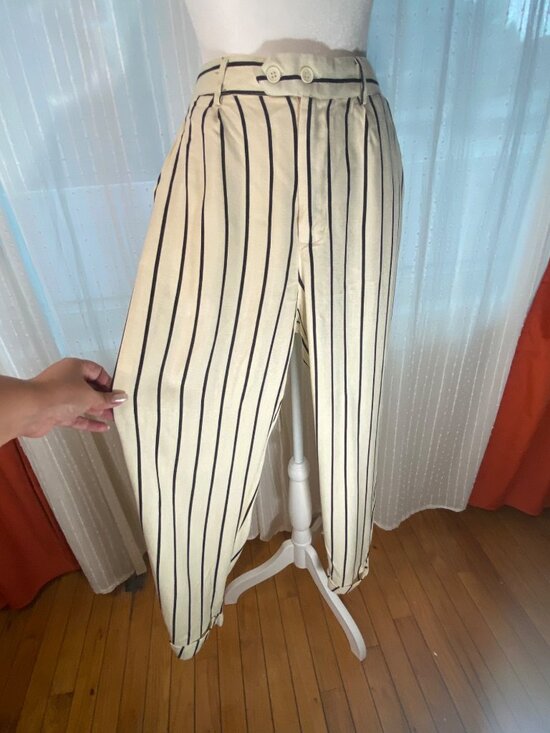 like an angel Pants - Like An Angel White Black Striped Pants NWT Large